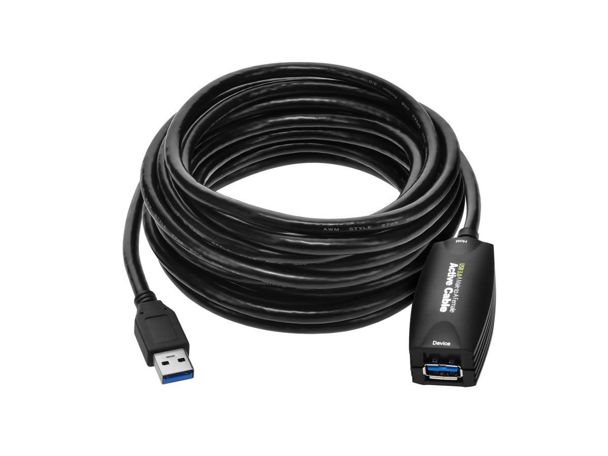 Monoprice 5-meter USB 3.0 A Male to A Female Active Extension Cable, Black