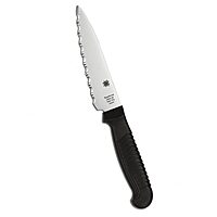 SPYDERCO Lightweight Kitchen Utility Knife with MBS-26 Stainless Steel Blade and Polypropylene Handle