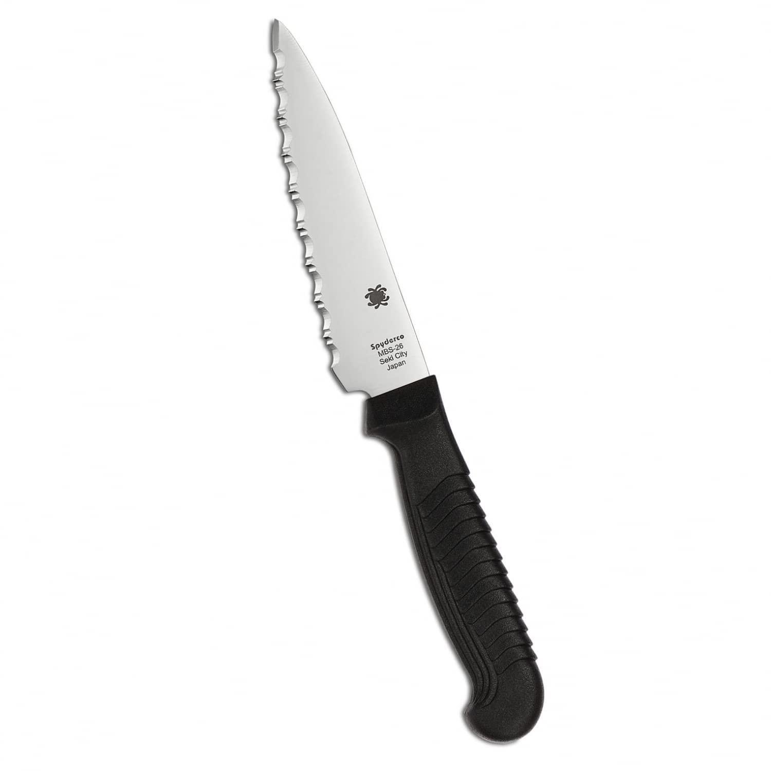 SPYDERCO Lightweight Kitchen Utility Knife with MBS-26 Stainless Steel Blade and Polypropylene Handle