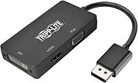 Tripp Lite DisplayPort 1.2 to VGA/DVI/HDMI Converter Adapter All-in-One 4Kx2K @ 60Hz, DP to VGA/DVI/HDMI (P136-06N-HDV4K6)