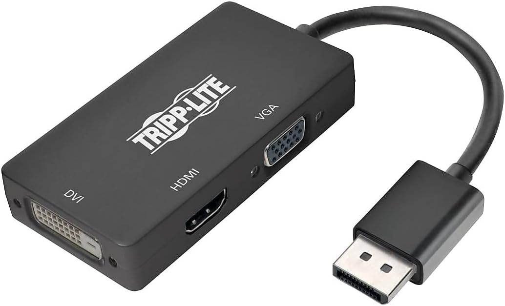 Tripp Lite DisplayPort 1.2 to VGA/DVI/HDMI Converter Adapter All-in-One 4Kx2K @ 60Hz, DP to VGA/DVI/HDMI (P136-06N-HDV4K6)