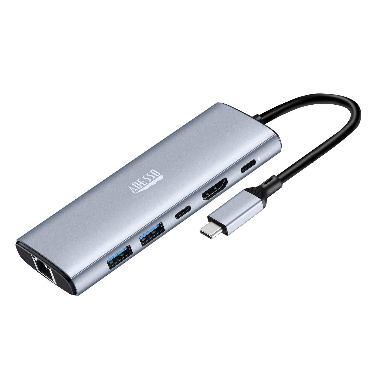 Adesso AUH-4035 7 in 1 Docking Station — USB-C to 4K HDMI, 3x USB-A, SD/MicroSD, PD, Ethernet