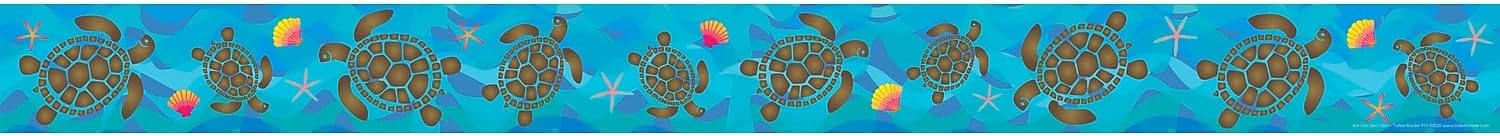BARKER CREEK Double-Sided Border, Kai Ola Sea Turtles, for Bulletin Boards, Reception Areas, Halls, Break Rooms, Office