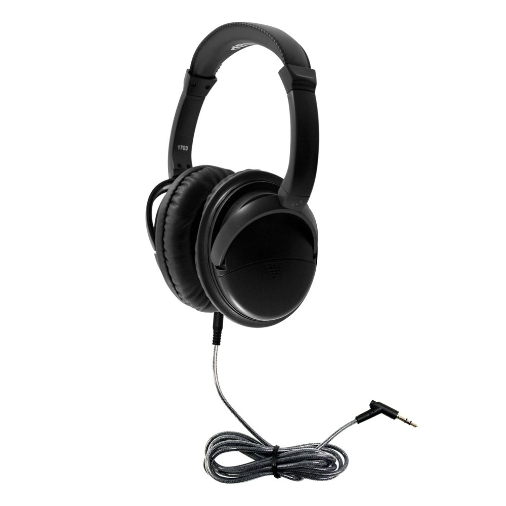HamiltonBuhl Deluxe Active Noise-Cancelling Headphones with Case, Black (NCHBC1)