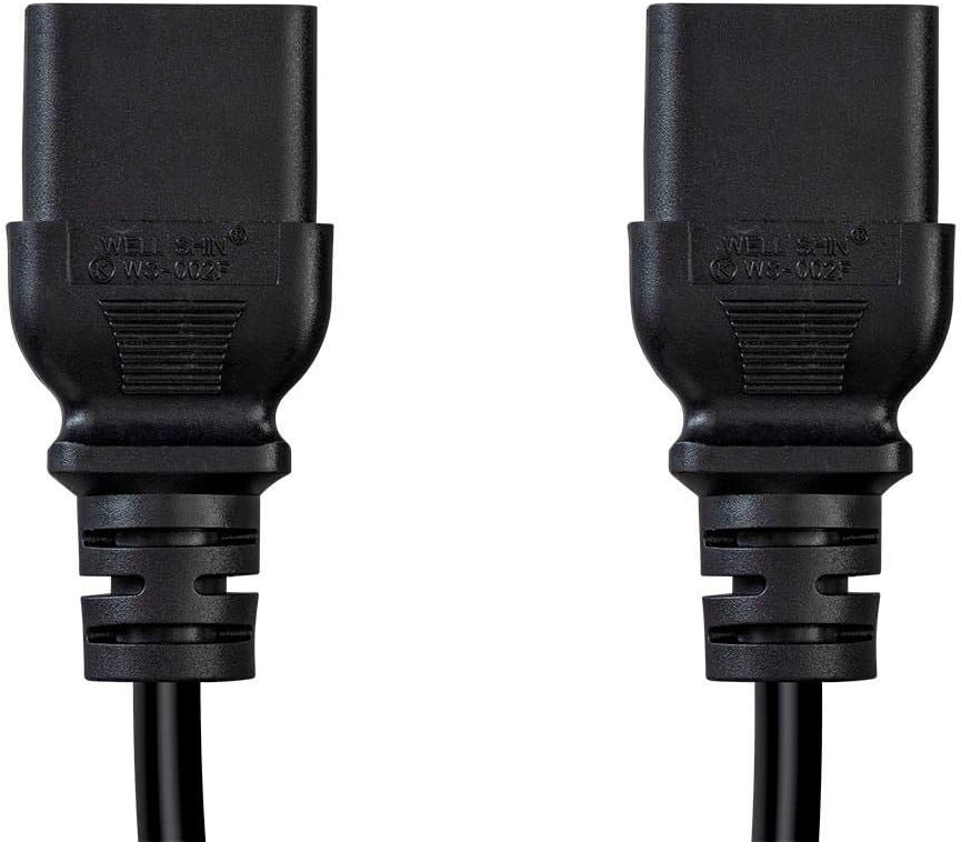 Monoprice Heavy Duty Splitter Power Cord - IEC 60320 C20 to 2x IEC 60320 C13, 14AWG, 15A, SJTW, 100-250V, 2 Feet, Black