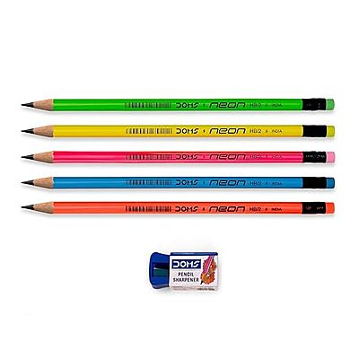 Doms Neon Super Dark HB/2 Graphite Pencil Box Pack of 3