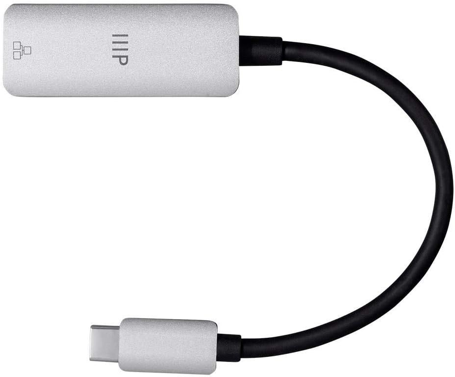 Monoprice USB-C Gigabit Adapter - Speeds up to 1000Mbps, Aluminum Body, Compact, Plug-n-Play
