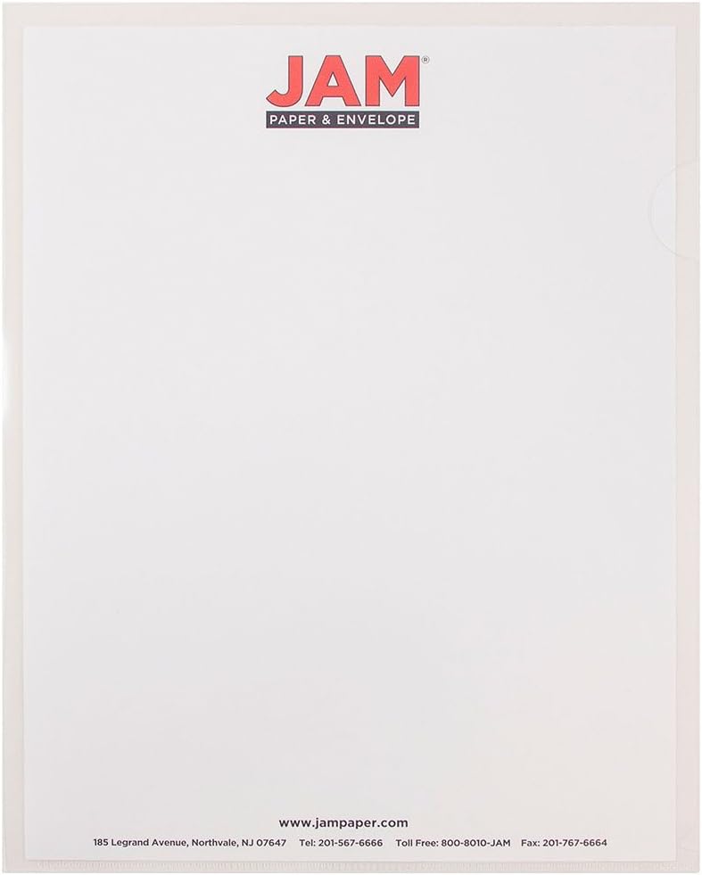 JAM PAPER Plastic Sleeves - Letter Size - 9 x 11 1/2 - Pack of 12