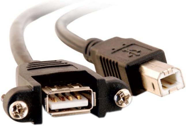 C2G Legrand USB A to B Cable, Female to Male, 2ft, Black (Model 28068)
