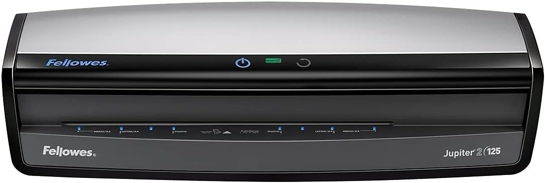 Fellowes Jupiter 2 125 Laminator with 10 Pouches, 12.5 Inch (5734101), Black & Grey