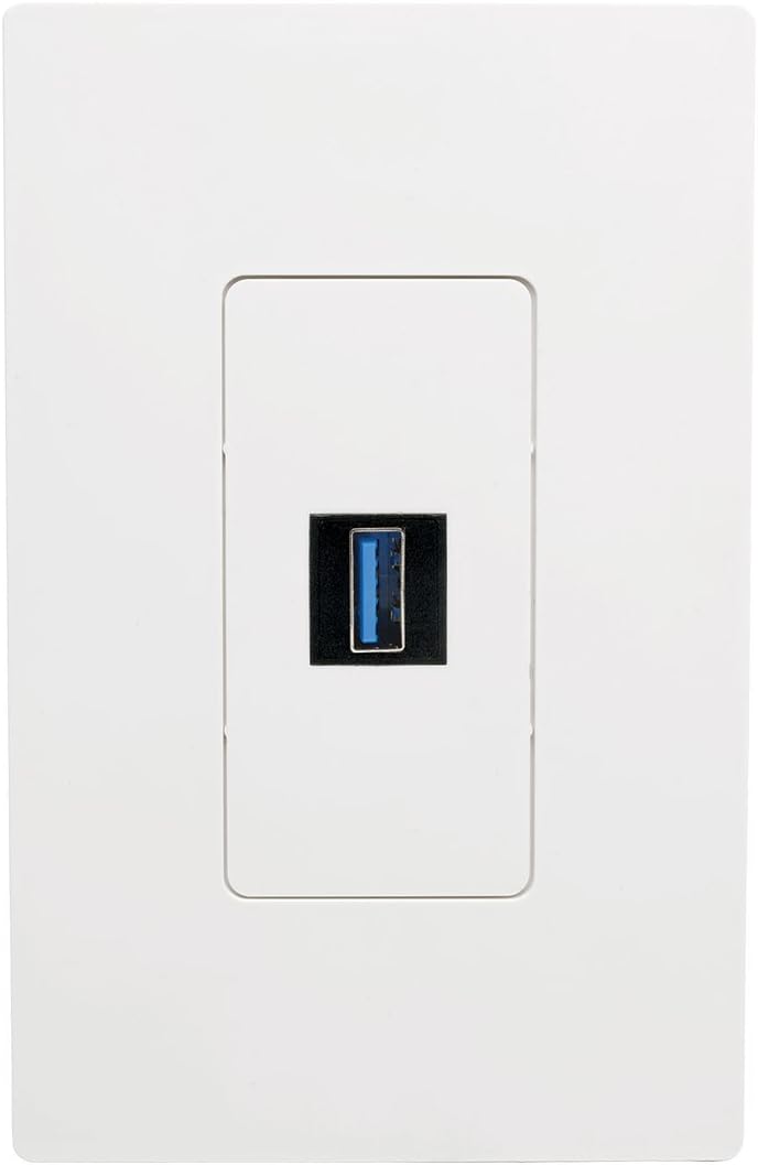 Tripp Lite USB 3.0 Keystone Panel Mount Coupler (F/F), All-in-One, Black (U325-000-KP-BK) USB 3.0 Coupler