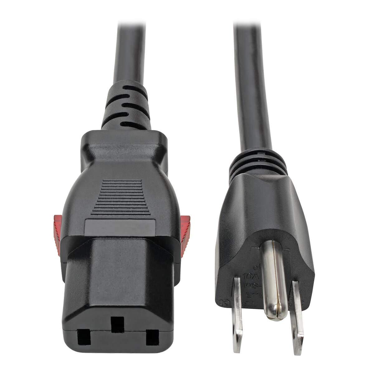 TRIPP LITE NEMA 5-15P to Locking C13 Power Cord, 18 AWG 10A/125V