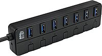 Adesso 7-Port USB 3.0 Hub with Individual Power Switch & Power Adapter