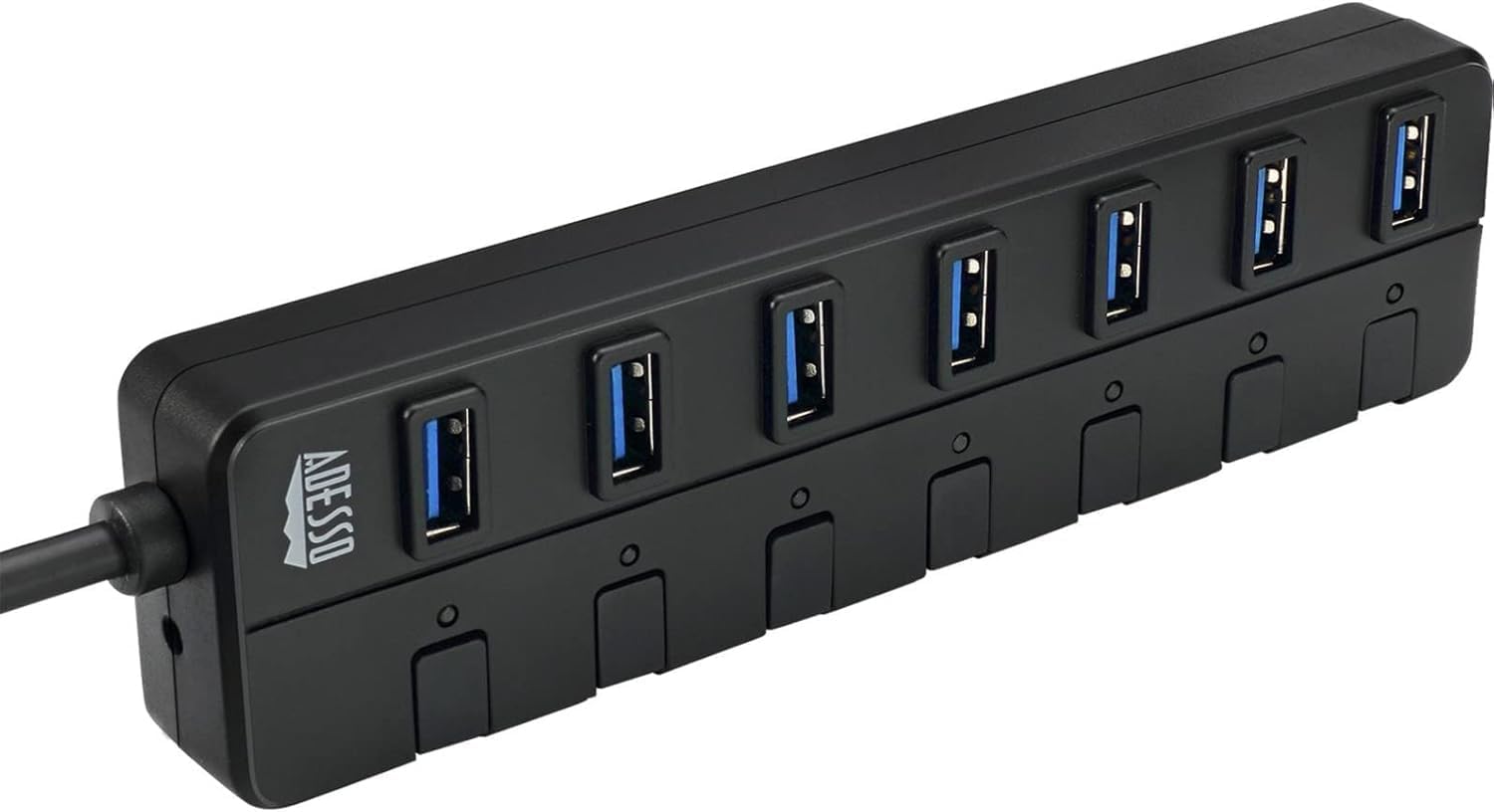 Adesso 7-Port USB 3.0 Hub with Individual Power Switch & Power Adapter