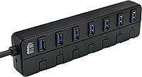 Adesso 7-Port USB 3.0 Hub with Individual Power Switch & Power Adapter