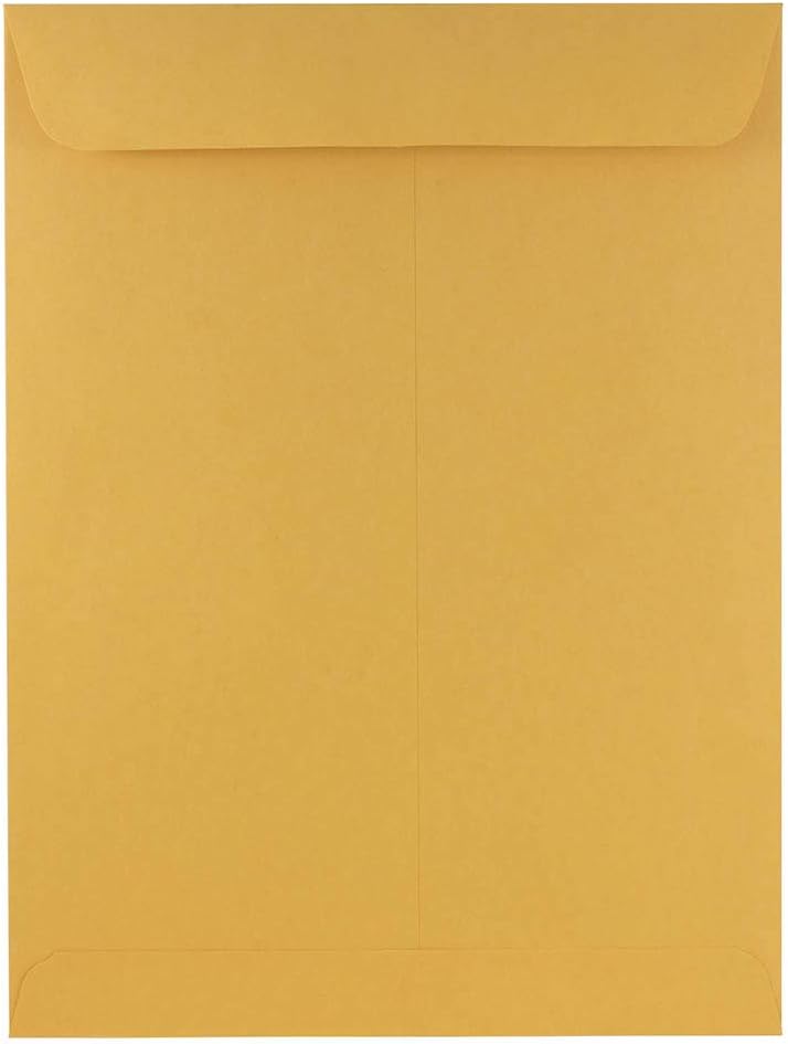 JAM PAPER 9 x 12 Open End Catalog Premium Envelopes - Brown Kraft Manila - 50/Pack 9 x 12 50 Per Pack