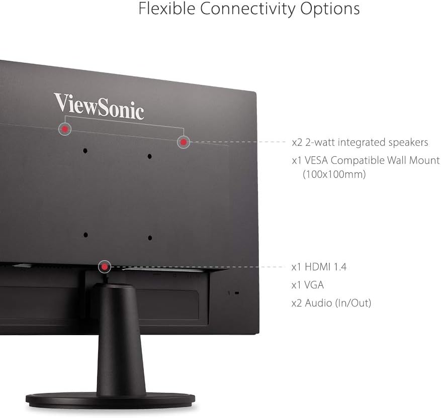 ViewSonic VA2247-MH / VA2447-MH Full HD 1080p Monitor with 100Hz, FreeSync, Eye Care