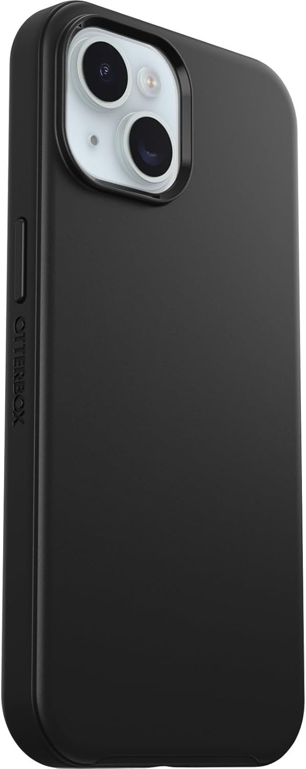 OtterBox iPhone 16e, 15, 14, & 13 Symmetry Series Case - Black, Snaps to MagSafe, Ultra-Sleek