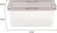 IRIS USA 8 Pack 17 Quart Snap Top Plastic Storage Box