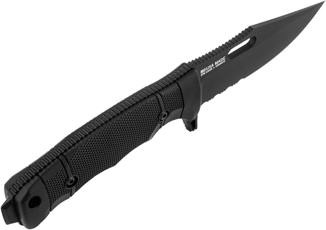 SOG Seal Fx Fixed Blade Partially Serrated ProfeSSIonal Tactical Knife S35Vn Steel Tough Glass-Reinforced Nylon Handle