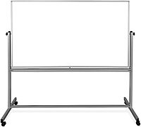 LUXOR Mobile Double-Sided Magnetic Dry Erase Whiteboard with Aluminum Frame and Stand