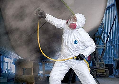 DuPont Tyvek 400 TY122S Disposable Protective Coverall with Elastic Cuffs, Attached Hood and Boots, White, Medium, CASE OF 25