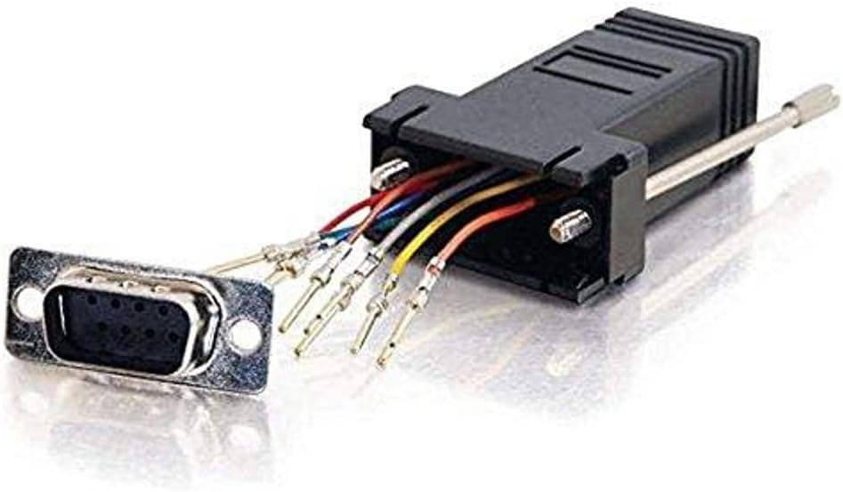 C2G 02947 RJ45 to DB9 Male Serial RS232 Modular Adapter, Black 1.5 Inch