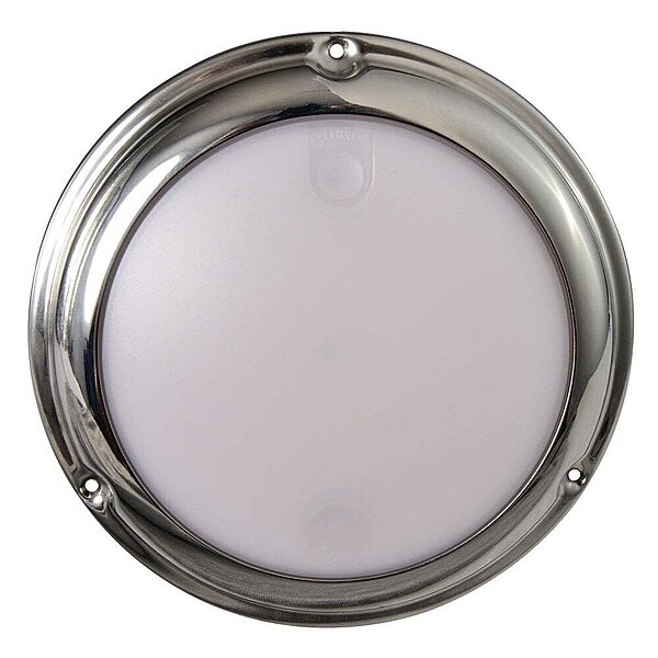 New Touchdome Led Dome Light lumitec 101097 Stainless Bezel Dia. 6.75" White-Blue LED 12-24V 410mA @ 12VA