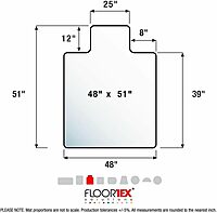 FLOORTEX Cleartex Enhanced Polymer Lipped Chair Mat for Carpets up to 3/8"