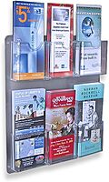 Azar Displays Wall-Mount Brochure Holders, Acrylic, Pack of 2
