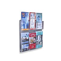 Azar Displays Wall-Mount Brochure Holders, Acrylic, Pack of 2