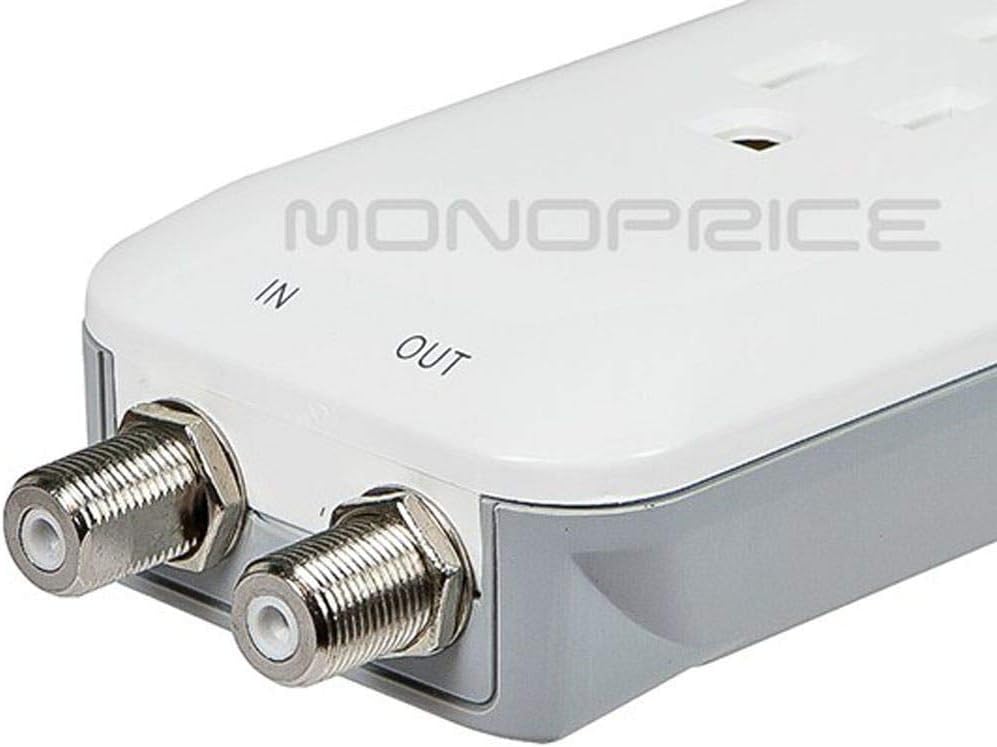 Monoprice Power & Surge - 6 Outlet Slim Surge Protector Power Strip With Coaxial Line Protection - 4 Feet