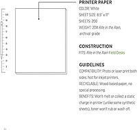 RITE IN THE RAIN Weatherproof Copier Paper, 8.5" x 11", 20# White