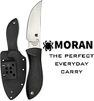Spyderco Moran Fixed Blade Knife - Black FRN Handle with PlainEdge, Full-Flat Grind