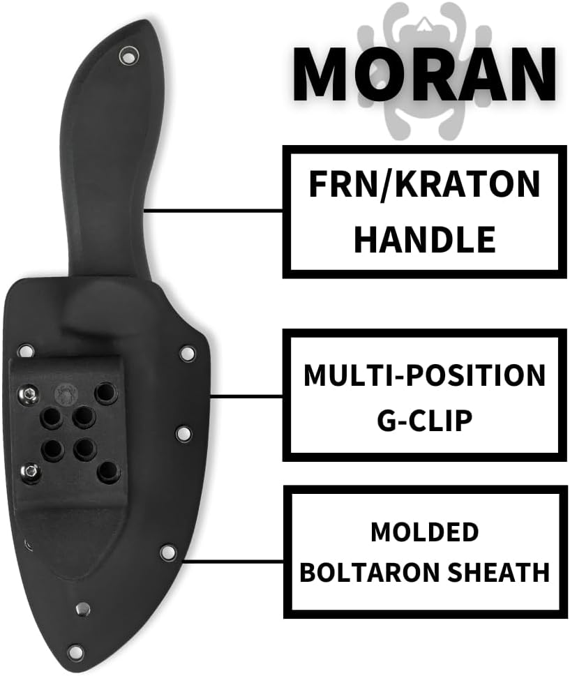 Spyderco Moran Fixed Blade Knife - Black FRN Handle with PlainEdge, Full-Flat Grind