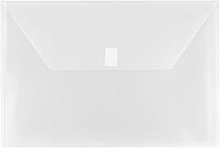 JAM PAPER Plastic Booklet Envelopes with Hook & Loop Closure - Pack of 12
