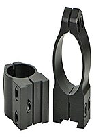 WARNE 1B1M CZ Permanently Attached Scope Rings, Solid Steel, Vertically Split, 1 inch, Med Matte