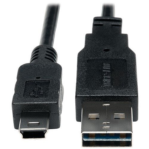 Eaton Tripp Lite Series Universal Reversible USB 2.0 Converter Adapter Cable (Reversible A to 5Pin Mini B M/M)