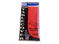 Tablemate Table Set Rectangular Table Covers, Heavyweight Plastic, 54" X 108", Black, 6/pack