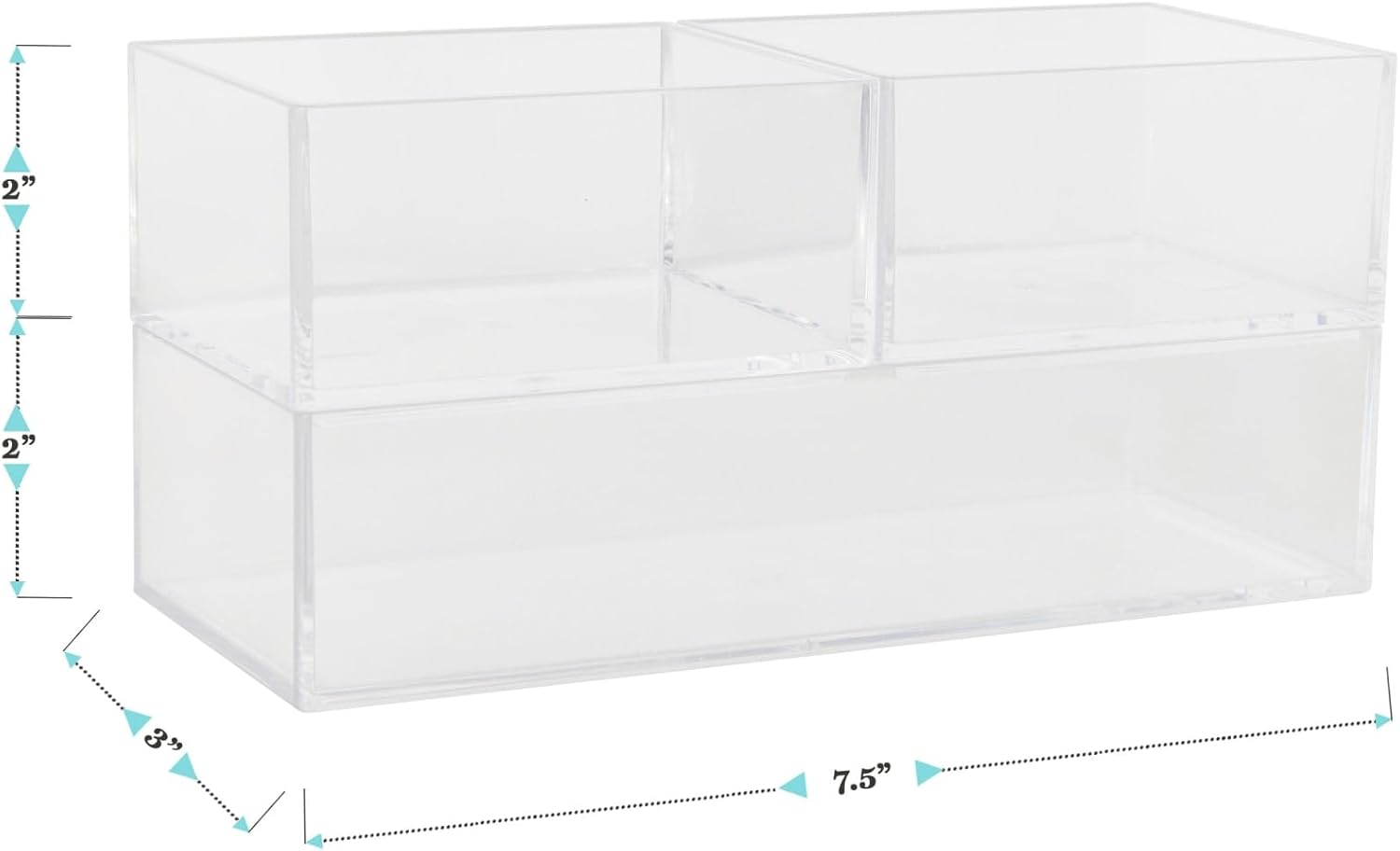 Martha Stewart Brody Stack & Slide Plastic Tray Desktop Organizer, Clear