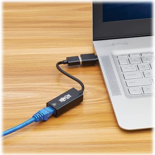 Tripp Lite USB C USB-A to RJ45 Gigabit Ethernet Network Adapter 2xM/F Black