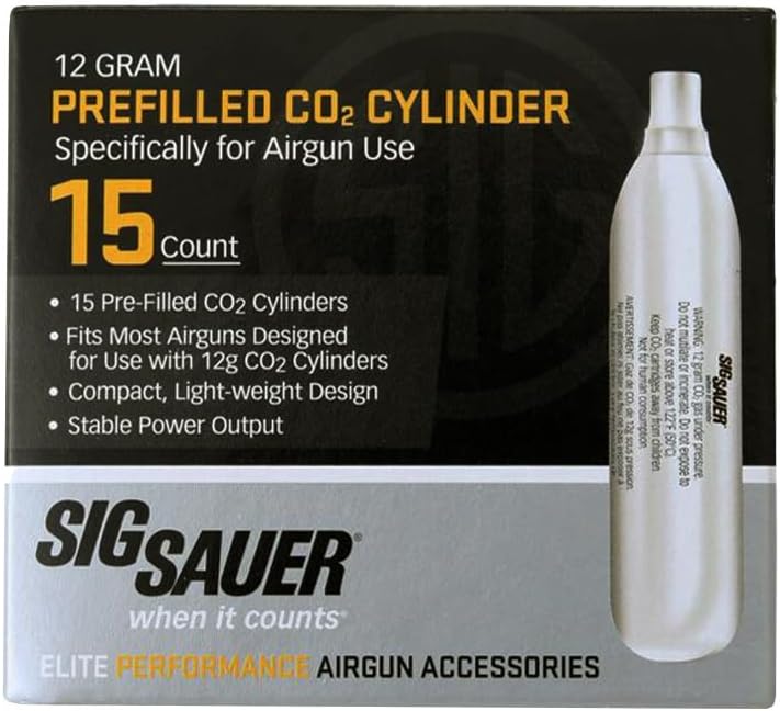 SIG SAUER 12 Gram Prefilled CO2 Cylinders for Airguns