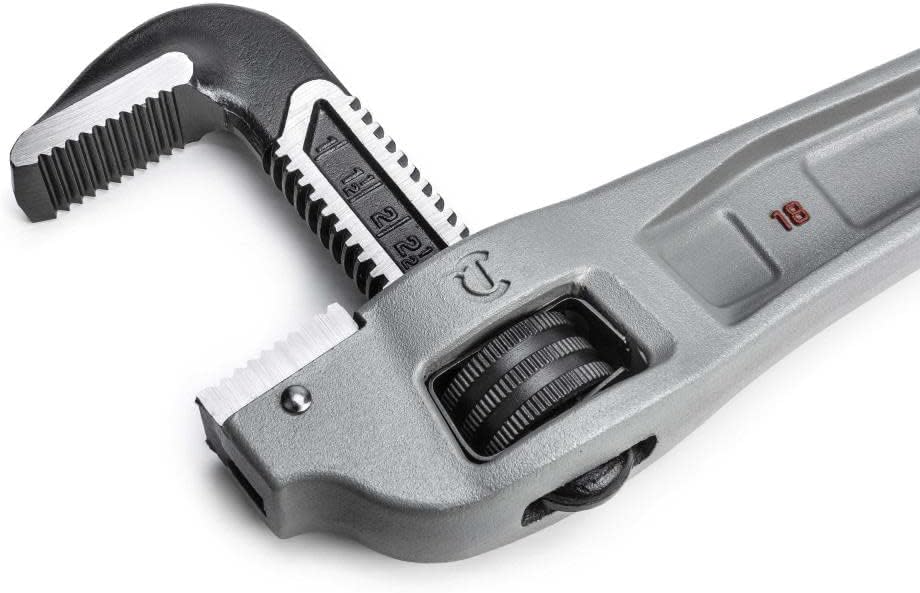 Crescent Aluminum Offset Handle Pipe Wrench - Heavy Duty Plumbing Tool for Tight Areas - Adjustable Home Repair Hand Tool