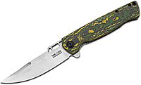 Boker PLUS ME 109 Damast Folding Knife Toxic Storm Carbon Fiber Handle, 3.4" Messerschmitt Damascus Blade