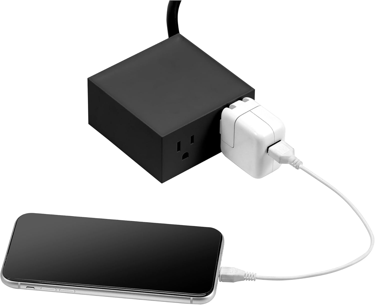 Bostitch Office Konnect Power Hub, Two Outlets Charging Station for Desktop, Shallow Tray Top, Black