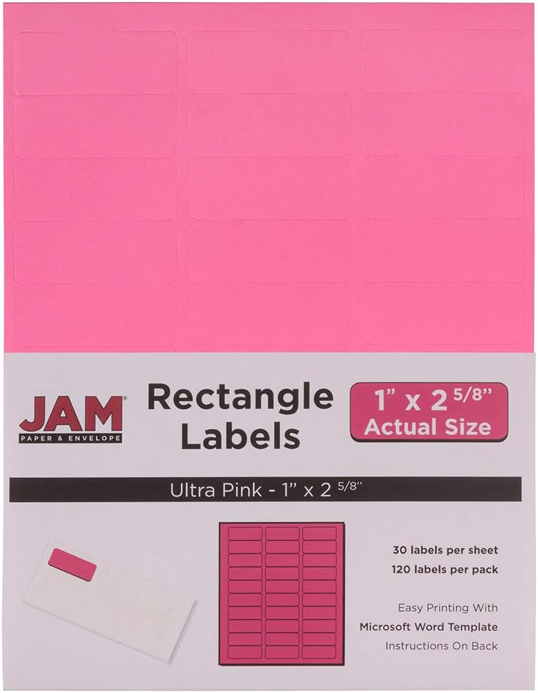 JAM PAPER Mailing Address Labels - Self-Adhesive Rectangular