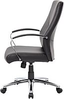Boss Office Products Ergonomic High-Back LeatherPlus Executive Chair, Black
