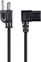 Monoprice 18AWG Right Angle Power Cord (IEC C13 to NEMA 5-15P) - 3-Conductor