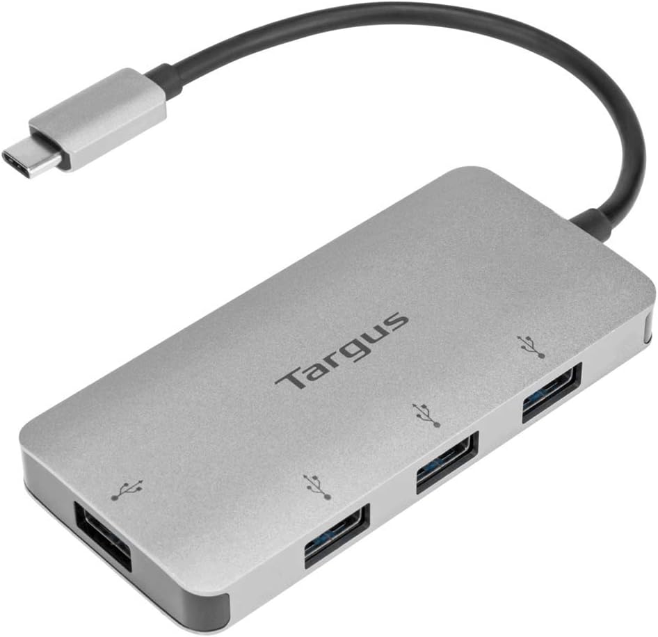 Targus USB-C to 4-Port USB-A Hub – Expand Your Connections with High-Speed Data Transfer and Universal Compatibility