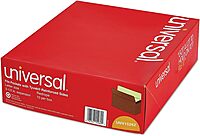 Universal 15262 5 1/4 Inch Expansion File Pockets, Straight Tab, Letter, Redrope/Manila (Box of 10)